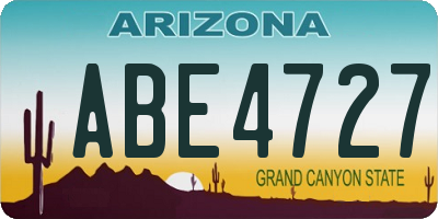 AZ license plate ABE4727
