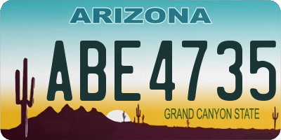 AZ license plate ABE4735