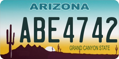 AZ license plate ABE4742