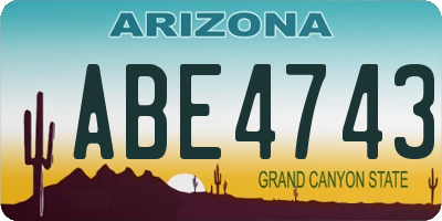 AZ license plate ABE4743