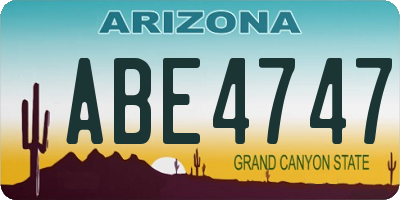 AZ license plate ABE4747