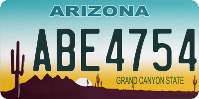 AZ license plate ABE4754