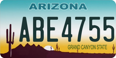 AZ license plate ABE4755