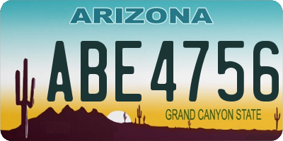 AZ license plate ABE4756