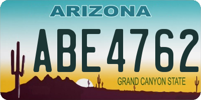AZ license plate ABE4762