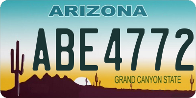AZ license plate ABE4772
