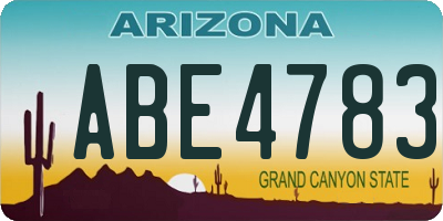 AZ license plate ABE4783