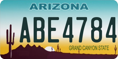 AZ license plate ABE4784