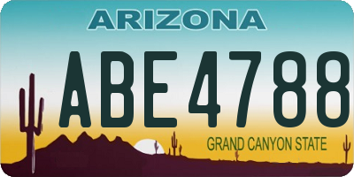 AZ license plate ABE4788