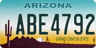 AZ license plate ABE4792