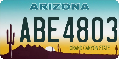 AZ license plate ABE4803
