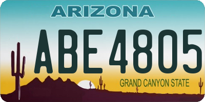 AZ license plate ABE4805