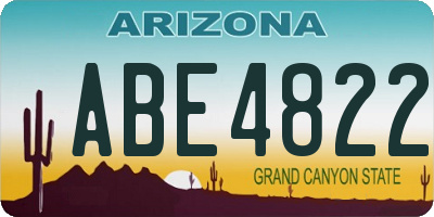 AZ license plate ABE4822