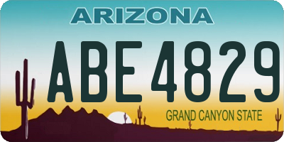 AZ license plate ABE4829