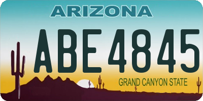 AZ license plate ABE4845