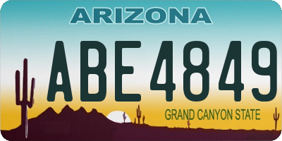 AZ license plate ABE4849