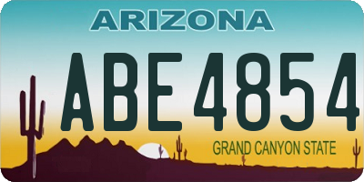 AZ license plate ABE4854