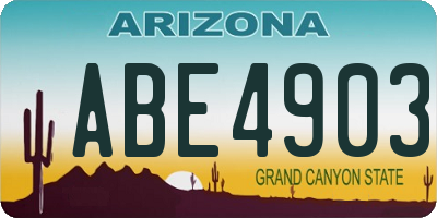 AZ license plate ABE4903