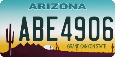 AZ license plate ABE4906