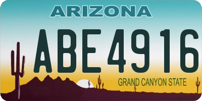 AZ license plate ABE4916