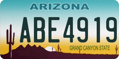 AZ license plate ABE4919