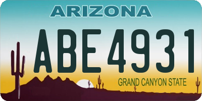 AZ license plate ABE4931