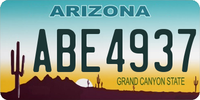 AZ license plate ABE4937