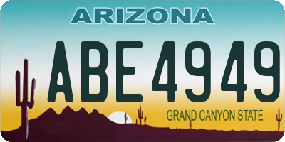 AZ license plate ABE4949