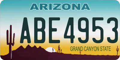 AZ license plate ABE4953