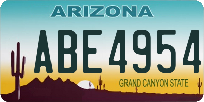 AZ license plate ABE4954