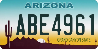 AZ license plate ABE4961