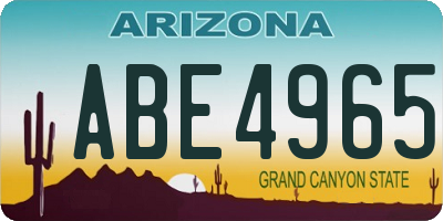 AZ license plate ABE4965