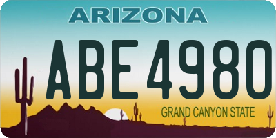 AZ license plate ABE4980