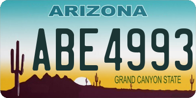 AZ license plate ABE4993