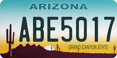 AZ license plate ABE5017