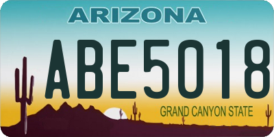 AZ license plate ABE5018