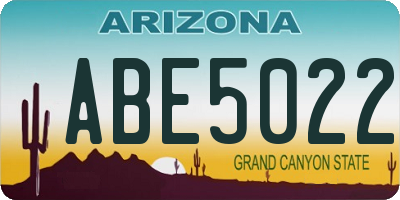 AZ license plate ABE5022