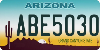 AZ license plate ABE5030