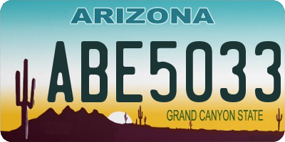 AZ license plate ABE5033