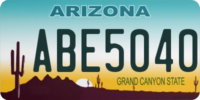 AZ license plate ABE5040