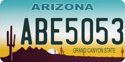 AZ license plate ABE5053