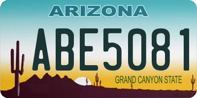 AZ license plate ABE5081