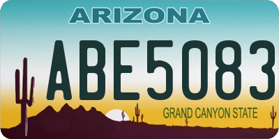 AZ license plate ABE5083