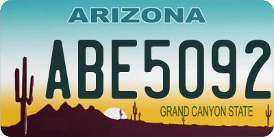 AZ license plate ABE5092