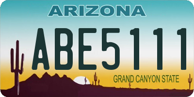 AZ license plate ABE5111