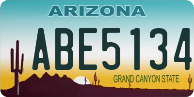 AZ license plate ABE5134