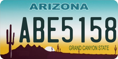 AZ license plate ABE5158
