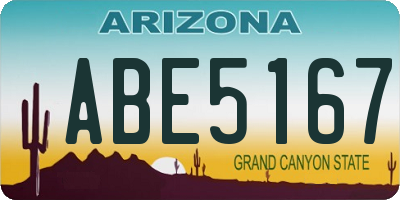 AZ license plate ABE5167