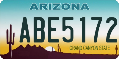 AZ license plate ABE5172