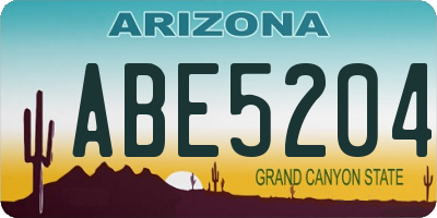 AZ license plate ABE5204